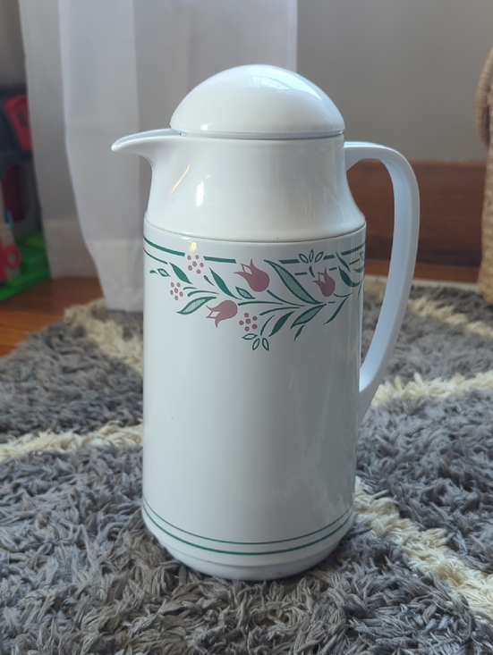 Corningware Other - Corning Thermique Rosemarie 90s White Floral Thermal Carafe Insulated